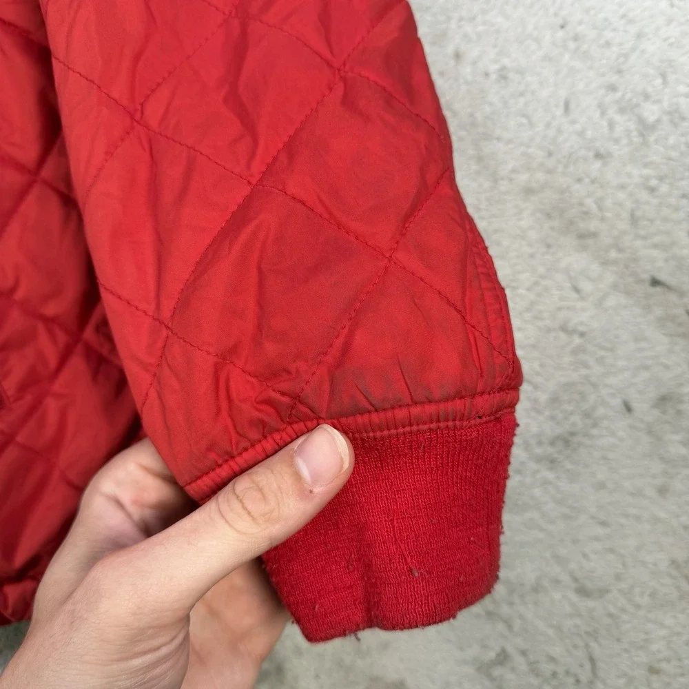 Polo Sport Ralph Lauren Jacket Mens Small Red Quilted Fleece Full Zip Puffer